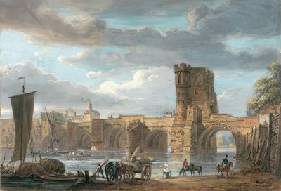The Old Welsh Bridge, Shrewsbury by Paul Sandby